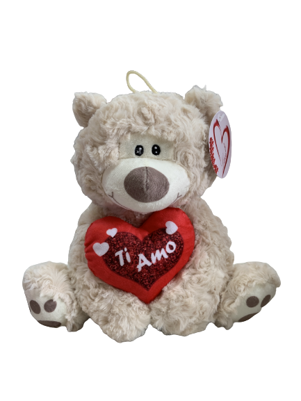 Peluche orso con cuore 22 cm.